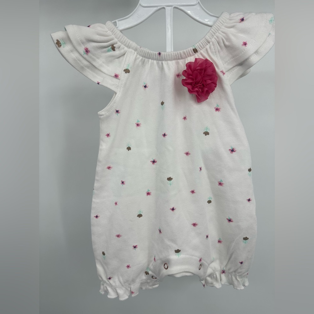 Floral Kids One Piece with Pink Accents